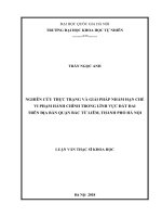 Nghiên cứu thực trạng và giải pháp nhằm hạn chế vi phạm hành chính trong lĩnh vực đất đai trên địa bàn quận bắc từ liêm thành phố hà nội 