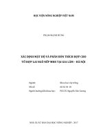 Xác định mật độ và phân bón thích hợp cho tổ hợp lai ngô nếp mh8 tại gia lâm   hà nội   