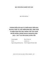 Thành phần sâu hại và thiên địch trên rau họ hoa thập tự, đặc điểm sinh học, sinh thái và biện pháp hóa học phòng trừ sâu xanh bướm trắng (pieris rapae linnaeus) năm 2016   2017 tại văn giang, hưng yên   