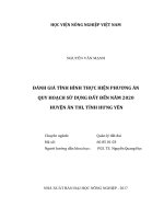 Đánh giá tình hình thực hiện phương án quy hoạch sử dụng đất đến năm 2020 huyện ân thi, tỉnh hưng yên   