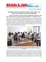 Năm học 2015 - 2016: Hướng tới mục tiêu nâng cao năng lực, phẩm chất cho người học