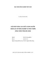 Giải pháp nâng cao chất lượng nguồn nhân lực sở nông nghiệp và phát triển nông thôn tỉnh bắc ninh   