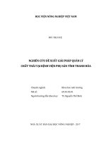 Nghiên cứu đề xuất giải pháp quản lý chất thải tại bệnh viện phụ sản tỉnh thanh hóa   