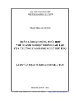 Quản lí hoạt động phối hợp với doanh nghiệp trong đào tạo của trường cao đẳng nghề phú thọ