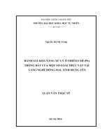 Đánh giá khả năng xử lý ô nhiễm chì ( pb) trong đất của một số loài thực vật tại làng nghề đông mai, tỉnh hưng yên 