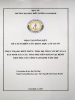 Thực trạng kiến thức, thái độ cho con bú ngay sau sinh của các thai phụ đến khám tại bệnh viên phụ sản tỉnh nam định năm 2020 