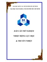 BÁO CÁO THÍ NGHIỆM NHIỆT ĐỘNG LỰC HỌC  TRUYỀN NHIỆT