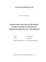 Đánh giá thực trạng công tác bồi thường, hỗ trợ và tái định cư ở một số dự án trên địa bàn huyện đông sơn   tỉnh thanh hóa   