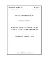 Luận văn Thạc sĩ Quản lý công: Quản lý nhà nước đối với công tác lưu trữ tại Chi cục Văn thư - Lưu trữ tỉnh Vĩnh Long