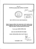 Thực trạng công tác giáo dục sức khỏe cho người bệnh tăng huyết áp tại khoa nội bệnh viện đa khoa thành phố hải dương 