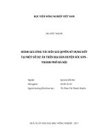 Đánh giá công tác đấu giá quyền sử dụng đất tại một số dự án trên địa bàn huyện sóc sơn   thành phố hà nội   