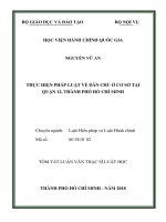 Tóm tắt Luận văn Thạc sĩ Luật Hiến pháp và Luật Hành chính: Thực hiện pháp luật về dân chủ ở cơ sở tại Quận 12, thành phố Hồ Chí Minh