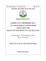Nghiên cứu chi phí   hiệu quả của nilotinib so với imatinib trong điều trị bạch cầu mạn dòng tủy tại việt nam TT 