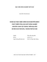 Đánh giá thực hiện chính sách khuyến khích phát triển vùng sản xuất nông nghiệp chuyên canh tập trung trên địa bàn huyện đan phượng, thành phố hà nội   