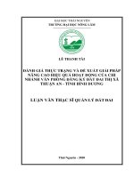 Đánh giá thực trạng và đề xuất giải pháp nâng cao hiệu quả hoạt động của chi nhánh văn phòng đăng ký đất đai thị xã Thuận Thành, tỉnh Bình Dương (Luận văn thạc sĩ)