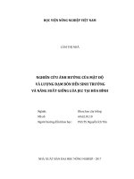 Nghiên cứu ảnh hưởng của mật độ và lượng đạm bón đến sinh trưởng và năng suất giống lúa j02 tại hòa bình   