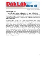 Huyện Ea H'leo: Quyết liệt ngăn ngừa dịch tả heo Châu Phi