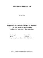 Đánh giá công tác đấu giá quyền sử dụng đất tại một số dự án trên địa bàn thành phố tam điệp   tỉnh ninh bình   