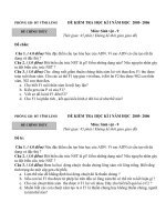 ĐỀ KT SINH9 HỌC KÌ I NĂM 2005- 2006