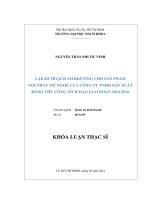Lập kế hoạch marketing cho sản phẩm nội thất mỹ nghệ của công ty TNHH sản xuất hàng thủ công xích đạo giai đọan 2014-2016