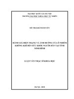Đánh giá hiện trạng và ảnh hưởng của ô nhiễm không khí đến sức khỏe người dân tại tỉnh ninh bình 