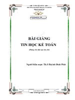 Bài giảng Tin học kế toán
