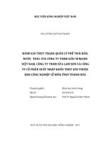 Đánh giá thực trạng quản lý phế thải rắn, nước thải của công ty tnhh giầy sunjade việt nam, công ty tnhh sữa lam sơn và công ty cổ phần xuất nhập khẩu thủy sản thuộc khu công nghiệp lễ môn, tỉnh thanh hóa   