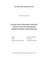 Giải pháp tăng cường quản lý nhà nước về trật tự xây dựng trên địa bàn huyện đan phượng, thành phố hà nội   