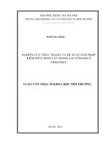 Nghiên cứu thực trạng và đề xuất giải pháp kiểm soát sinh vật ngoại lai xâm hại ở Vĩnh Phúc: Luận văn Thạc Sĩ Khoa học Môi trường