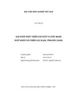 Giải pháp phát triển sản xuất và đẩy mạnh xuất khẩu vải thiều lục ngạn, tỉnh bắc giang   