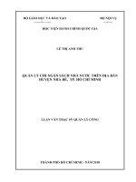 Luận văn Thạc sĩ Quản lý công: Quản lý chi ngân sách nhà nước trên địa bàn huyện Nhà Bè, thành phố Hồ Chí Minh