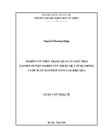 Nghiên cứu thực trạng quản lý chất thải tại một số viện nghiên cứu thuộc hệ y tế dự phòng và đề xuất giải pháp nâng cao hiệu quả 
