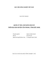 Quản lý thu, chi ngân sách xã trên địa bàn huyện yên phong, tỉnh bắc ninh   