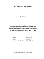 Đánh giá thực trạng và định hướng phát triển hệ thống điểm dân cư theo hướng nông thôn mới huyện phong thổ   tỉnh lai châu   