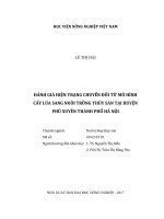 Đánh giá hiện trạng chuyển đổi từ mô hình cấy lúa sang nuôi trồng thủy sản tại huyện phú xuyên thành phố hà nội   
