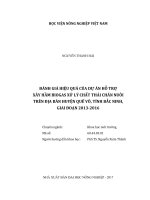 Đánh giá hiệu quả của dự án hỗ trợ xây hầm biogas xử lý chất thải chăn nuôi trên địa bàn huyện quế võ, tỉnh bắc ninh, giai đoạn 2013   2016   