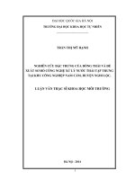 Nghiên cứu đặc trưng của dòng thải và đề xuất sơ đồ công nghệ xử lý nước thải tập trung tại khu công nghiệp nam cấm huyện nghi lộc tỉnh nghệ an 