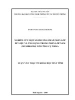 (Luận văn thạc sĩ) Nghiên cứu một số phương pháp phân lớp dữ liệu và ứng dụng trong phân lớp nấm (mushroom) với công cụ Weka