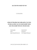 Đánh giá tình hình thực hiện quản lý an toàn, vệ sinh lao động tại các doanh nghiệp trong khu công nghiệp tiên sơn, tỉnh bắc ninh   