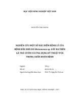 Nghiên cứu một số đặc điểm bệnh lý của bệnh đầu đen do histomonas sp  gây ra trên gà thả vườn và ứng dụng kỹ thuật pcr trong chẩn đoán bệnh   