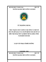 Thực trạng chất lượng cuộc sống và một số yếu tố liên quan của người bệnh tăng huyết áp điều trị ngoại trú tại bệnh viện đa khoa tỉnh nam định năm 2018 