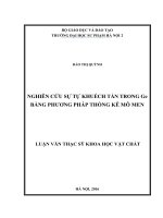 Luận văn Thạc sĩ Khoa học vật chất: Nghiên cứu sự tự khuếch tán trong Ge bằng phương pháp thống kê mômen