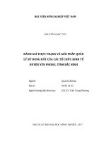 Đánh giá thực trạng và giải pháp quản lý sử dụng đất của các tổ chức kinh tế huyện yên phong, tỉnh bắc ninh   
