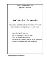 KHÓA LUẬN TỐT NGHIỆP  PHÁT TRIỂN KINH TẾ NHIỀU THÀNH PHẦN  Ở TỈNH HẢI DƯƠNG HIỆN NAYTHỰC TRẠNG VÀ GIẢI PHÁP