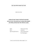 Đánh giá thực trạng và đề xuất giải pháp quản lý chất thải nguy hại tại khu công nghiệp vâm trung, huyện việt yên, tỉnh bắc giang   
