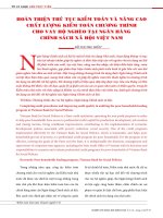 Hoàn thiện thủ tục kiểm toán và nâng cao chất lượng kiểm toán chương trình cho vay hộ nghèo tại ngân hàng chính sách xã hội Việt Nam