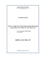 Nâng cao hiệu quả hoạt động kênh phân phối trà xanh C2 của công ty URC Việt Nam