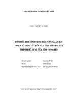 Đánh giá tình hình thực hiện phương án quy hoạch sử dụng đất đến năm 2020 trên địa bàn thành phố hưng yên, tỉnh hưng yên   