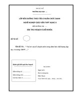 BÀI THU HOẠCH CUỐI KHOÁ BỒI DƯỠNG THEO TIÊU CHUẨN CHỨC DANH  NGHỀ NGHIỆP GIÁO VIÊN THPT HẠNG II