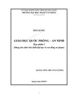 Bài giảng Giáo dục quốc phòng - an ninh